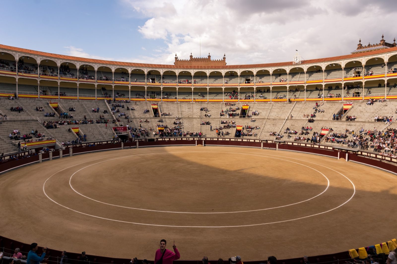The ring before the start of a bullfight in the afternoon