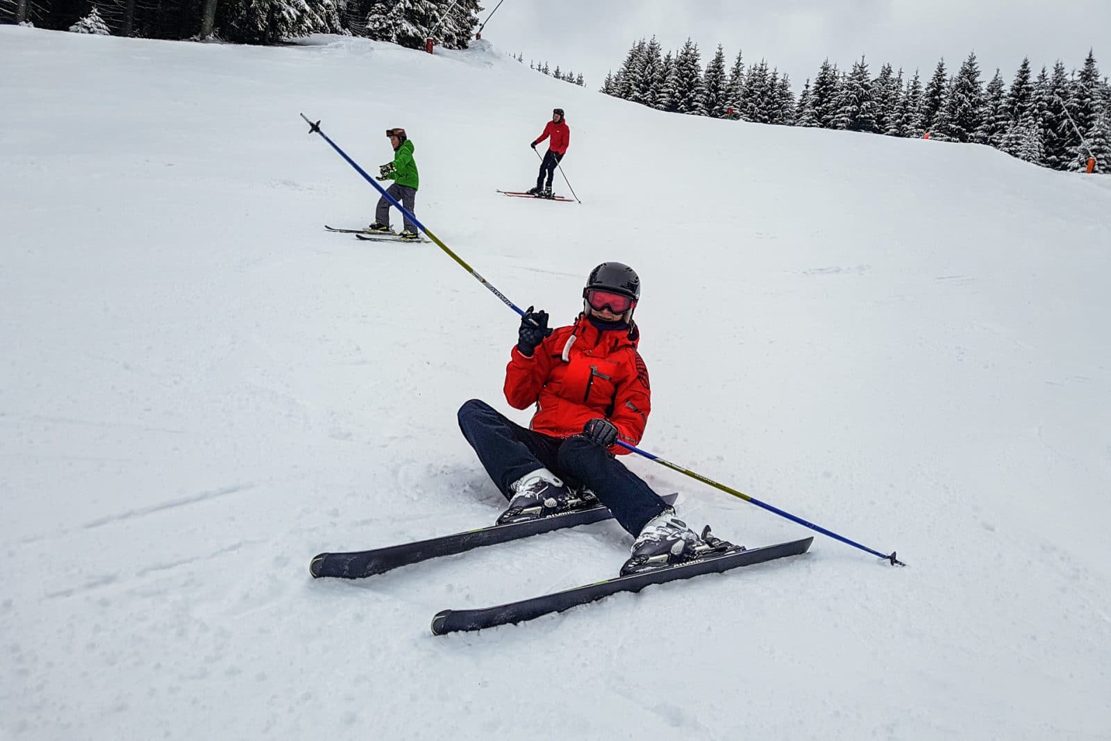 skiers in a ski resort in Slovakia
