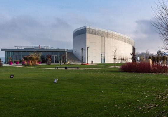the buildings and surrounding areas of Danubiana Meulensteen Art Museun