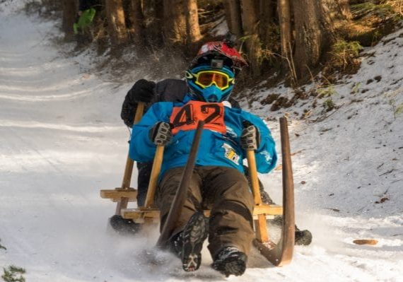 a two seater traditional sledge in valaska